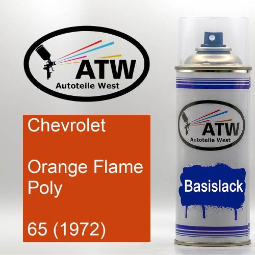 Chevrolet, Orange Flame Poly, 65 (1972): 400ml Sprühdose, von ATW Autoteile West.